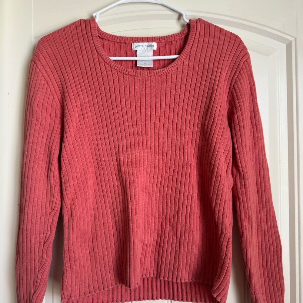 Vintage Pierre Cardin Ribbed Coral Sweater